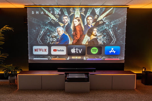 Kestrel Tab-Tension 3 Electric Floor-Rising Projection Screen | Home Theater