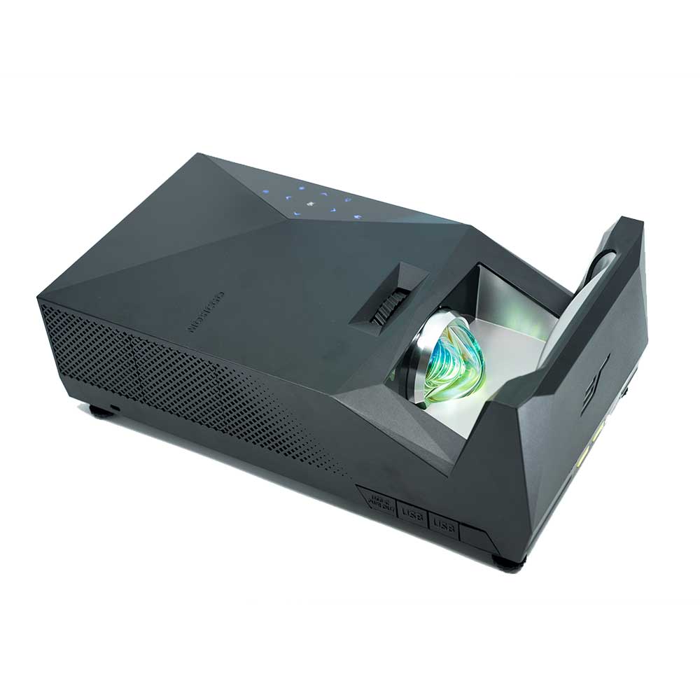 Black projector on a white background