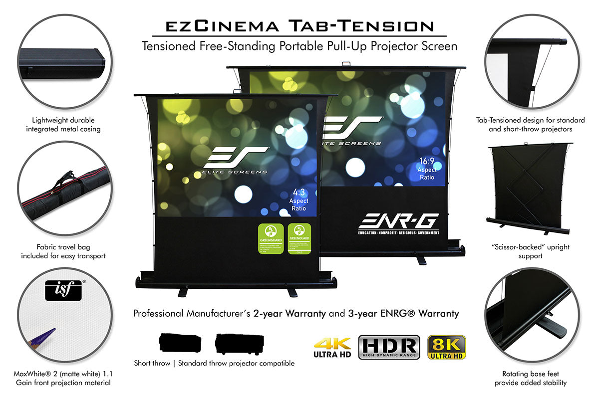 ezCinema Tab-Tension Series Portable Projector Screen Features