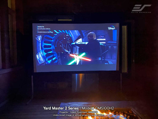 100" Yard Master 2 Fast Folding-Frame Outdoor Projection Screen w/Epson EpiqVision Mini EF12