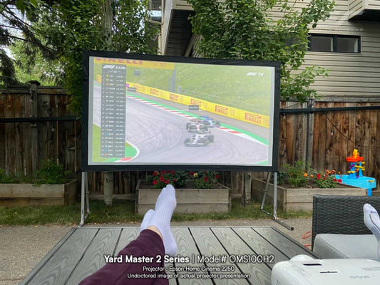 100" Yard Master 2 Fast Folding-Frame Outdoor Projection Screen w/Epson Home Cinema 2250