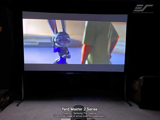 Yard Master 2 Fast Folding-Frame Outdoor Projection Screen w/Samsung The Freestyle