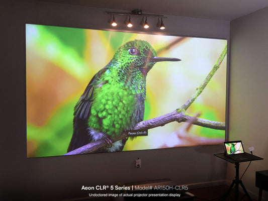 150″ Aeon CLR® 5 Fixed Frame Projection Screen with Epson UST Projector | Model# AR150H-CLR5
