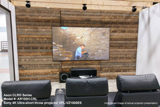 100" Aeon CLR Fixed Frame Projector Screen | Sony 4K UST Projector Setup