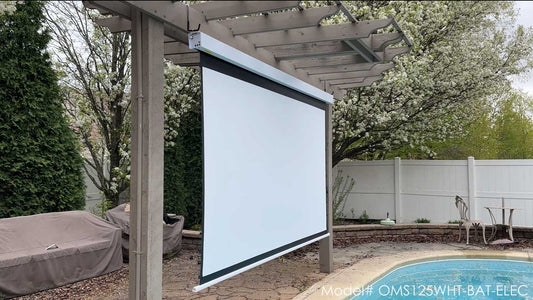 125" Yard Master Tab-Tension Wireless Battery-Operated Outdoor Projection Screen