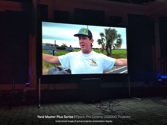 Yard Master Plus Series – Large Portable Outdoor Folding-frame Screen with Epson 4K Projector