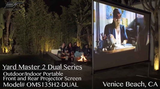 135" Yard Master 2 WraithVeil® Dual Outdoor Portable Screen for backyard movie night