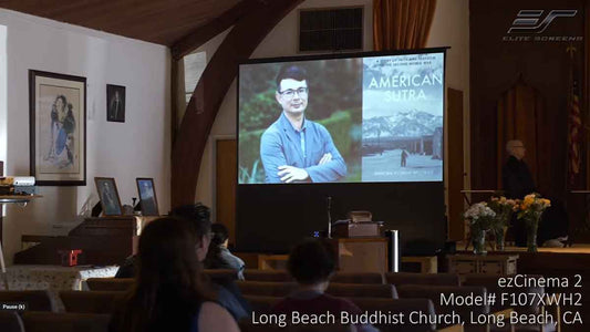 ezCinema 2 Portable Free-standing Projection Screen @ Buddhist Church