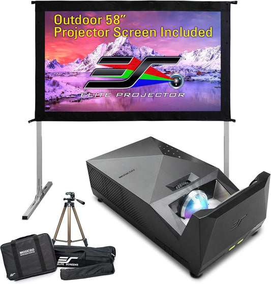 MosicGO 3-in-1 Portable Ultra Short Throw Projector + 58" Outdoor Screen