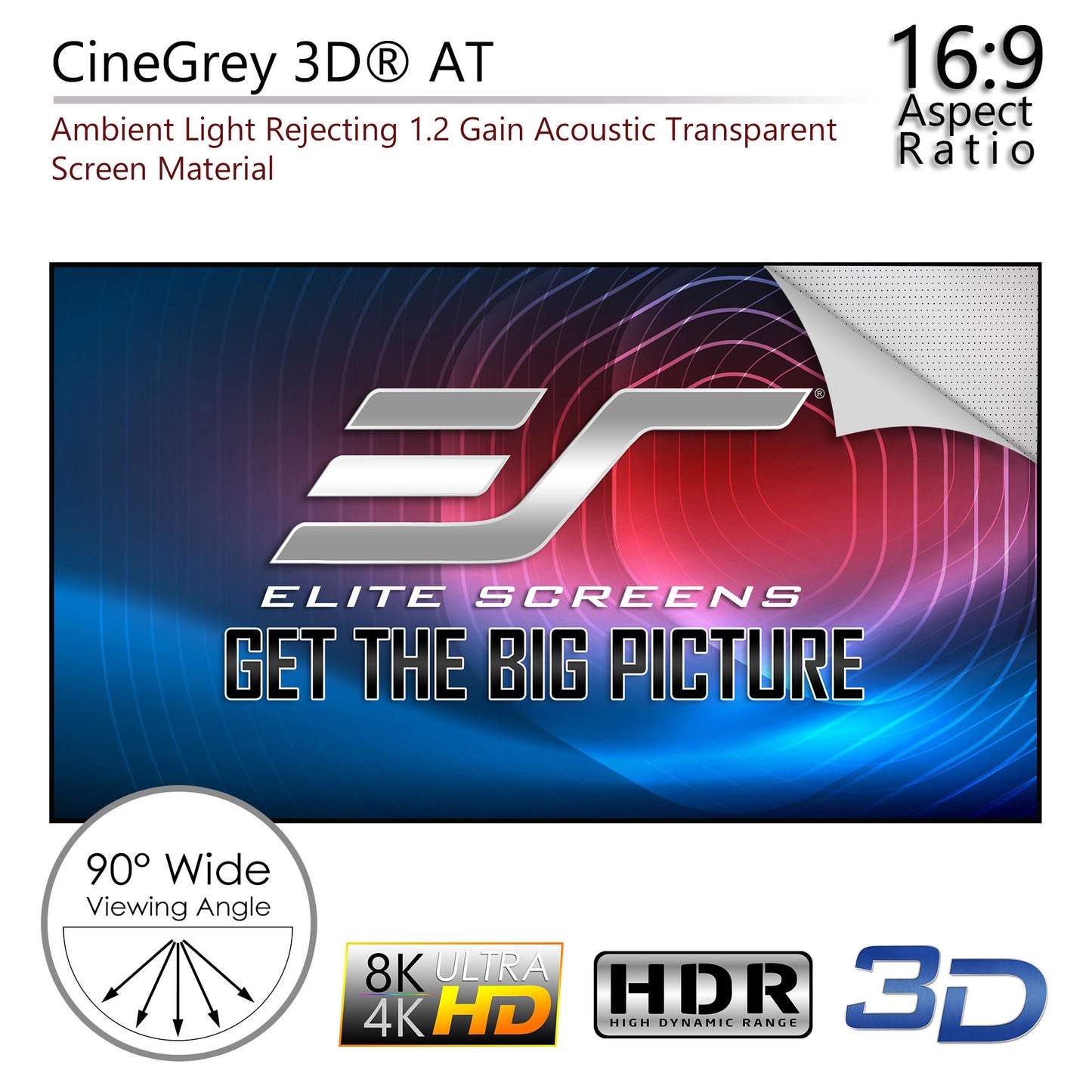 [Elite Screens] 110" (16:9) Aeon CineGrey 3D AT