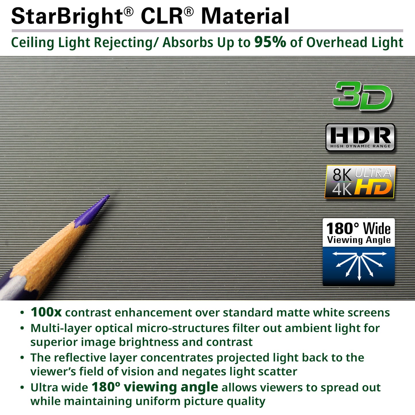 StarBright CLR Material with text and graphics on a gray background