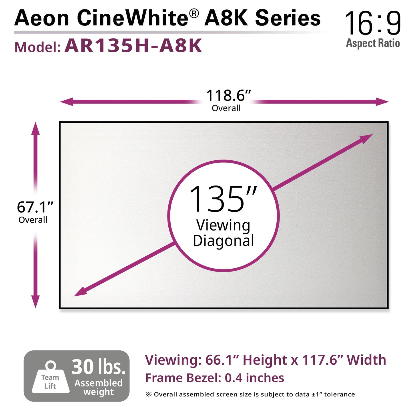 [Elite Screens] Aeon CineWhite A8K Series