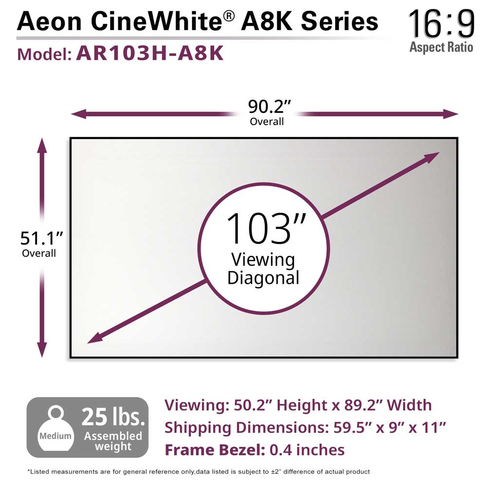 [Elite Screens] Aeon CineWhite A8K Series