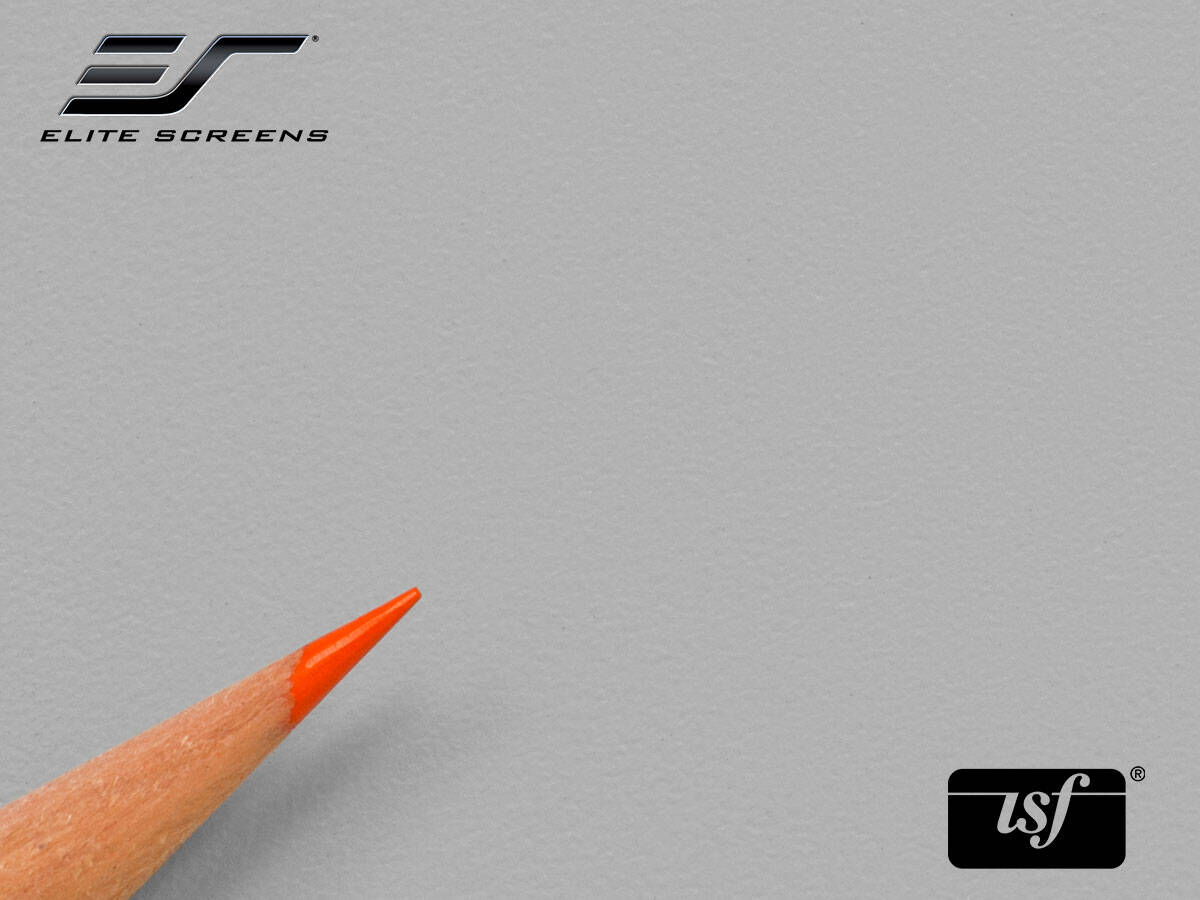 Pencil tip on a gray background with Elite Screens and ISF logos.
