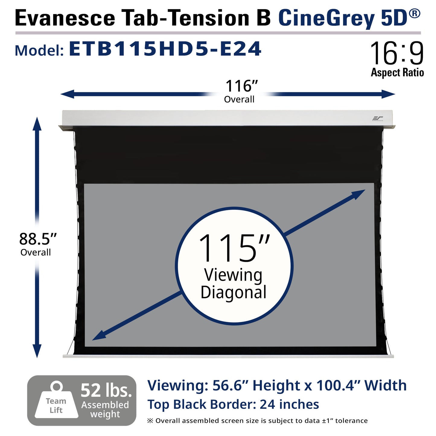 [Elite Screens] Evanesce Tab-Tension B Cinegrey 5D