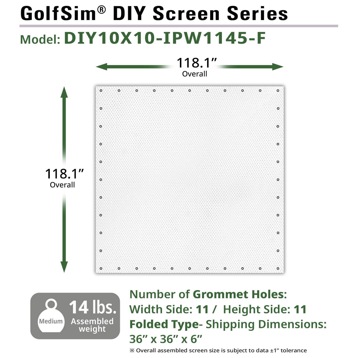 [Elite Screens] GolfSim DIY Screen Series - ImpactWhite 1145