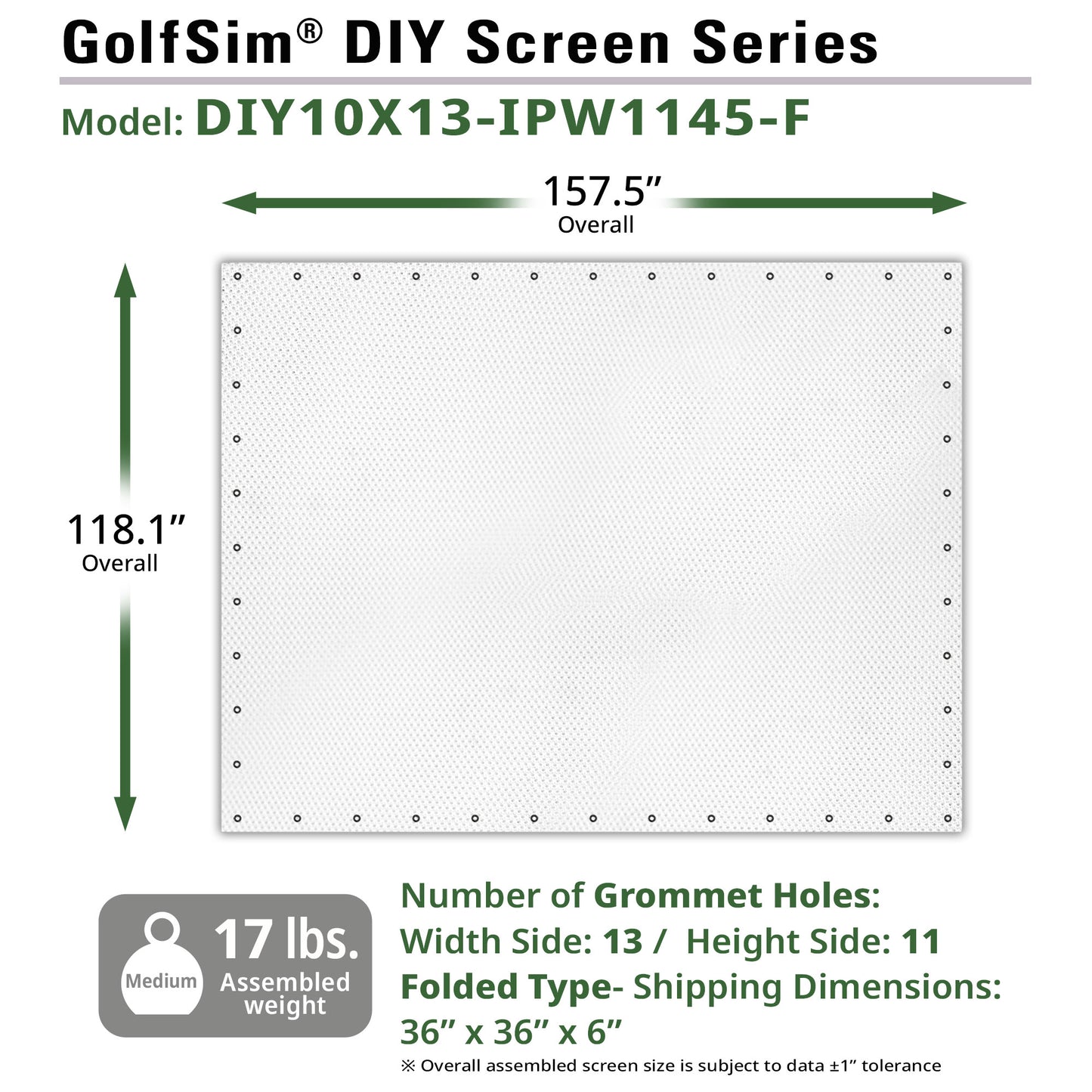 [Elite Screens] GolfSim DIY Screen Series - ImpactWhite 1145