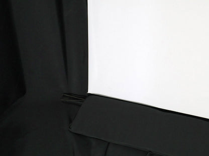 Black fabric with a white square in the center