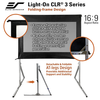 [Elite Screens] 60" Folding Frame | Light-On CLR 3 Series