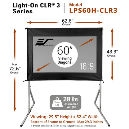 [Elite Screens] 60" Folding Frame | Light-On CLR 3 Series