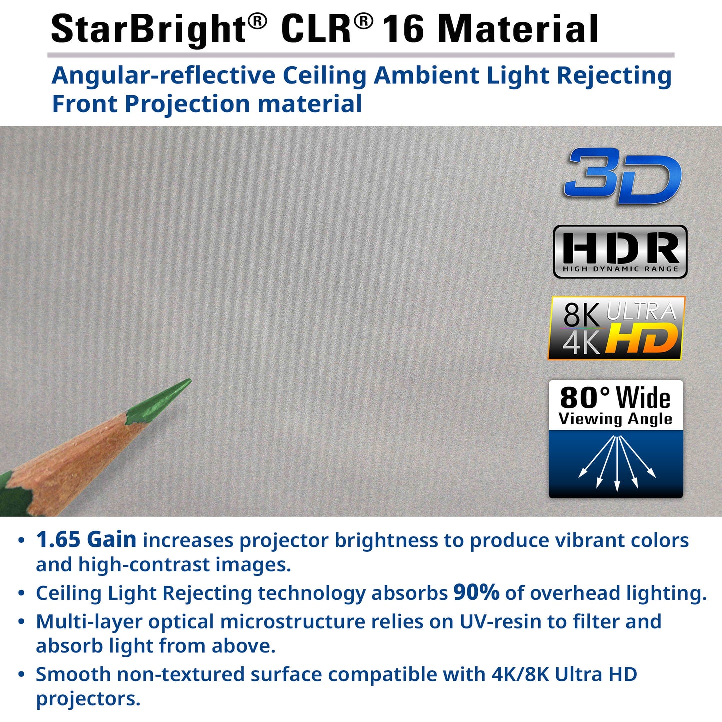 StarBright CLR 16 Material packaging with product features and specifications.