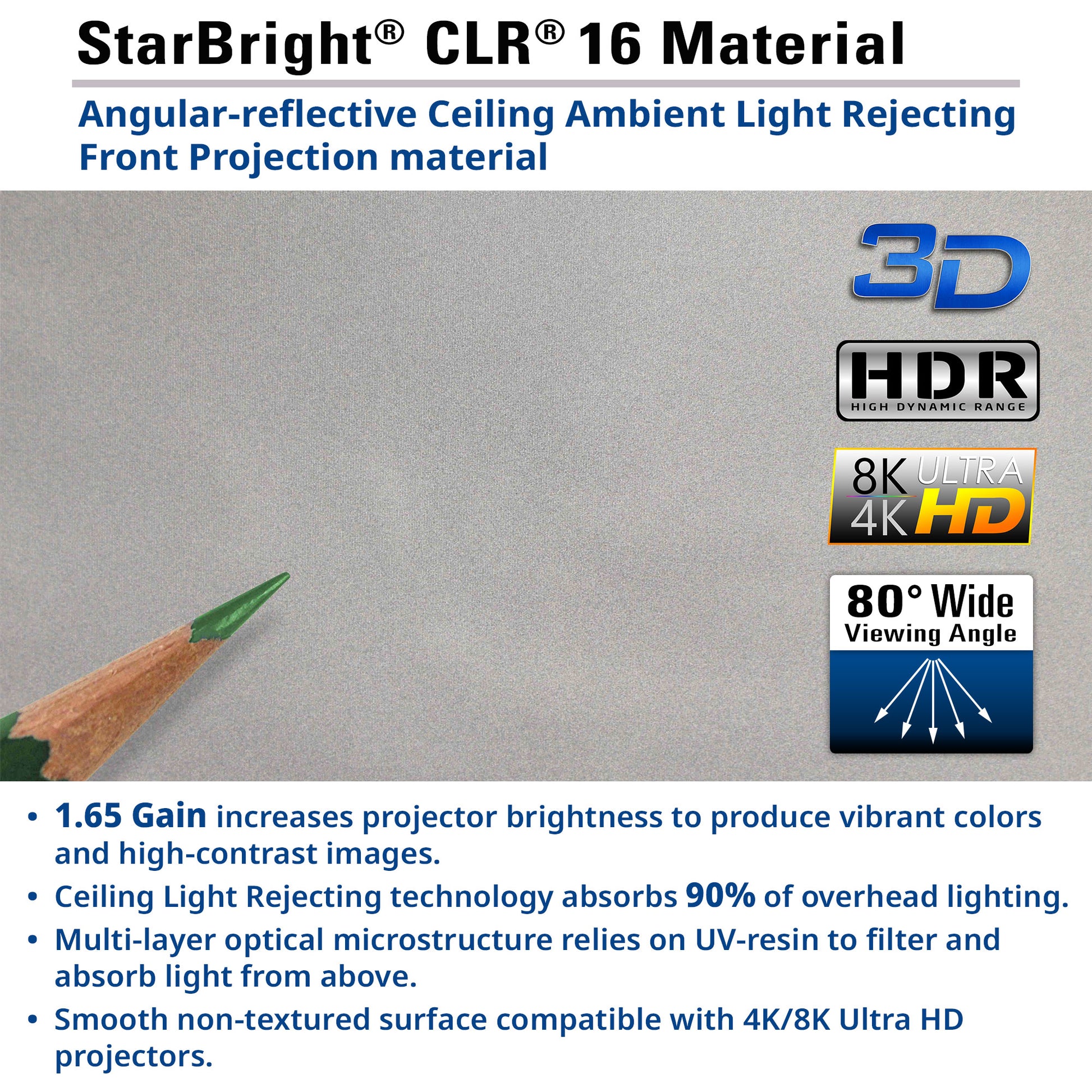 StarBright CLR 16 Material packaging with product features and specifications.
