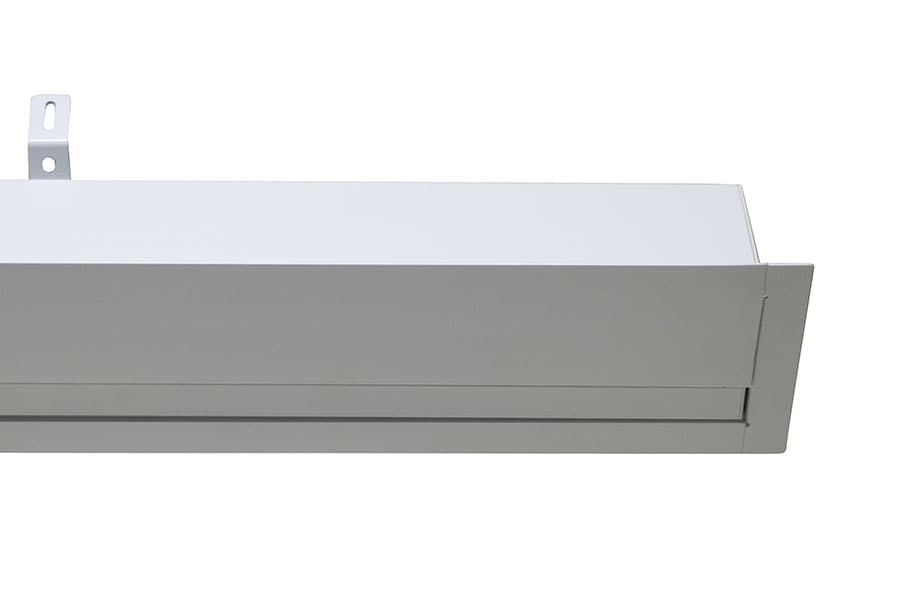 Rectangular light fixture on a white background