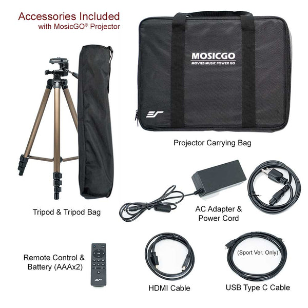 MosicGO 3-in-1 Portable Ultra Short Throw Projector + 58" Outdoor Screen