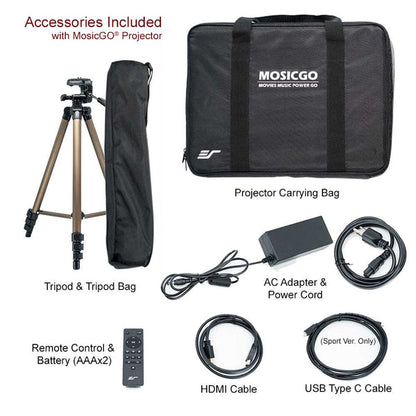 MosicGO 3-in-1 Portable Ultra Short Throw Projector + 58" Outdoor Screen