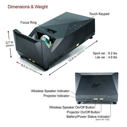 MosicGO 3-in-1 Portable Ultra Short Throw Projector + 58" Outdoor Screen