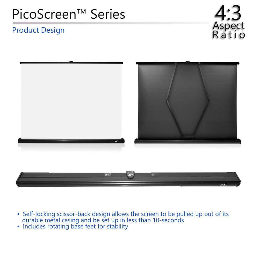 PicoScreen Series product design with a white screen and black casing on a white background.