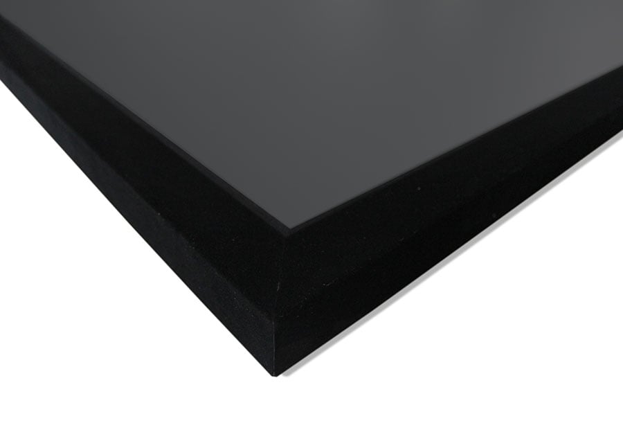 Black rectangular sheet on a white background