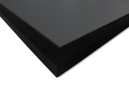 Black rectangular sheet on a white background