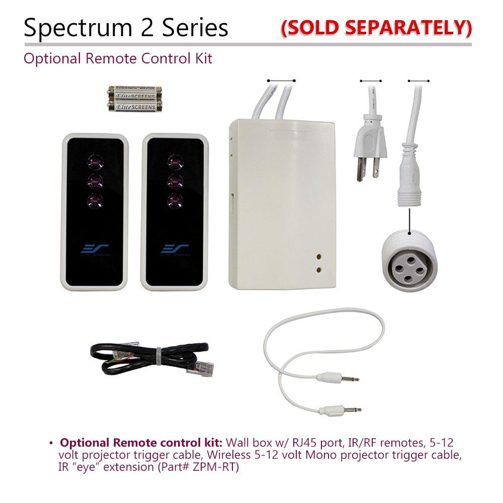 Spectrum 2 Series Optional Remote Control Kit with various components on a white background
