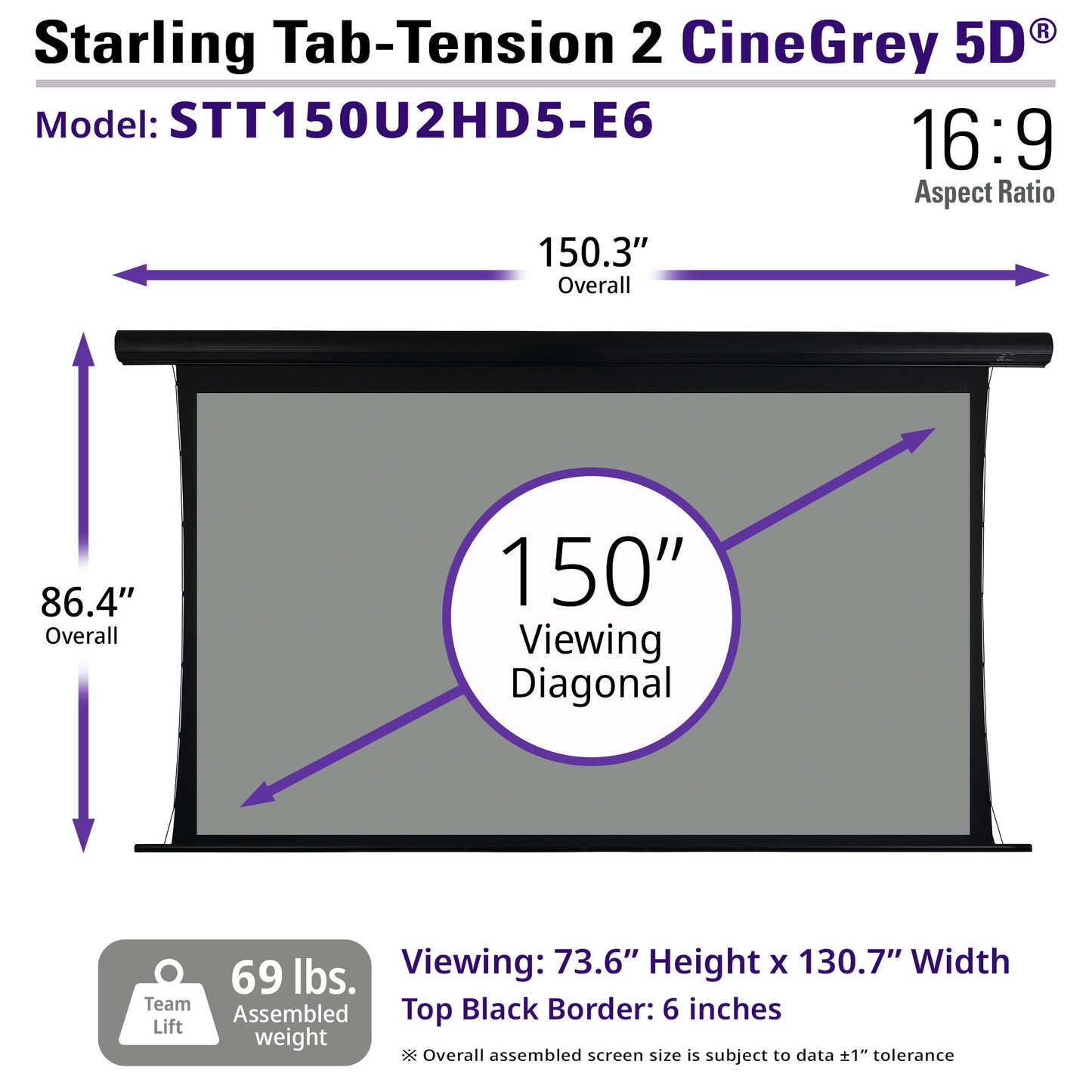 [Elite Screens] Starling Tab-Tension 2 CineGrey 5D Series