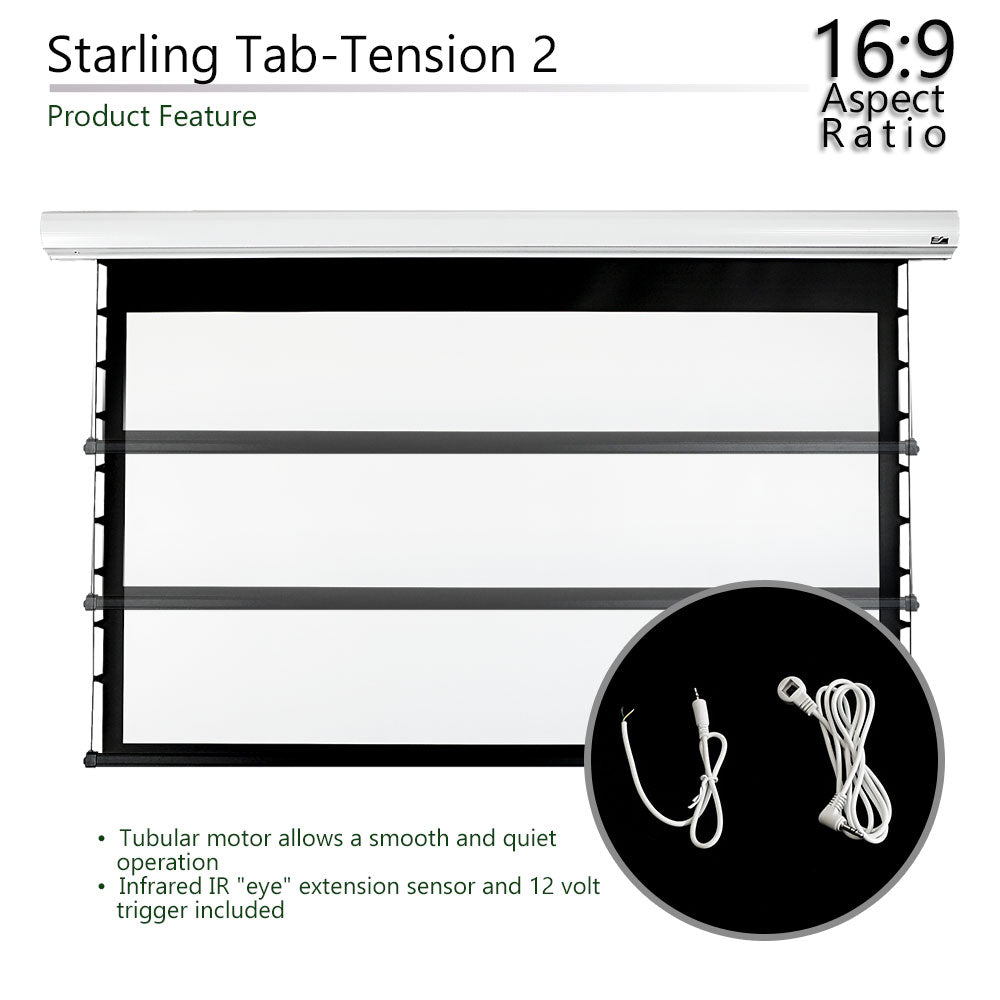 Starling Tab-Tension 2 projection screen with product features highlighted