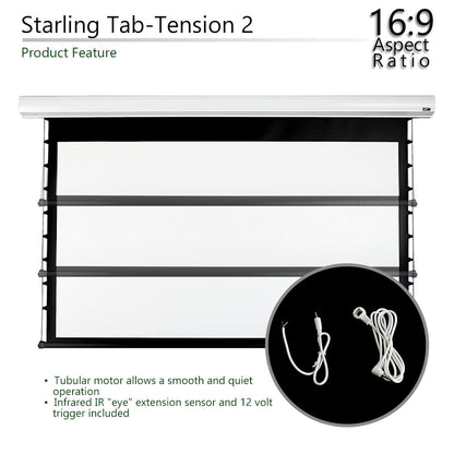 Starling Tab-Tension 2 projection screen with product features highlighted