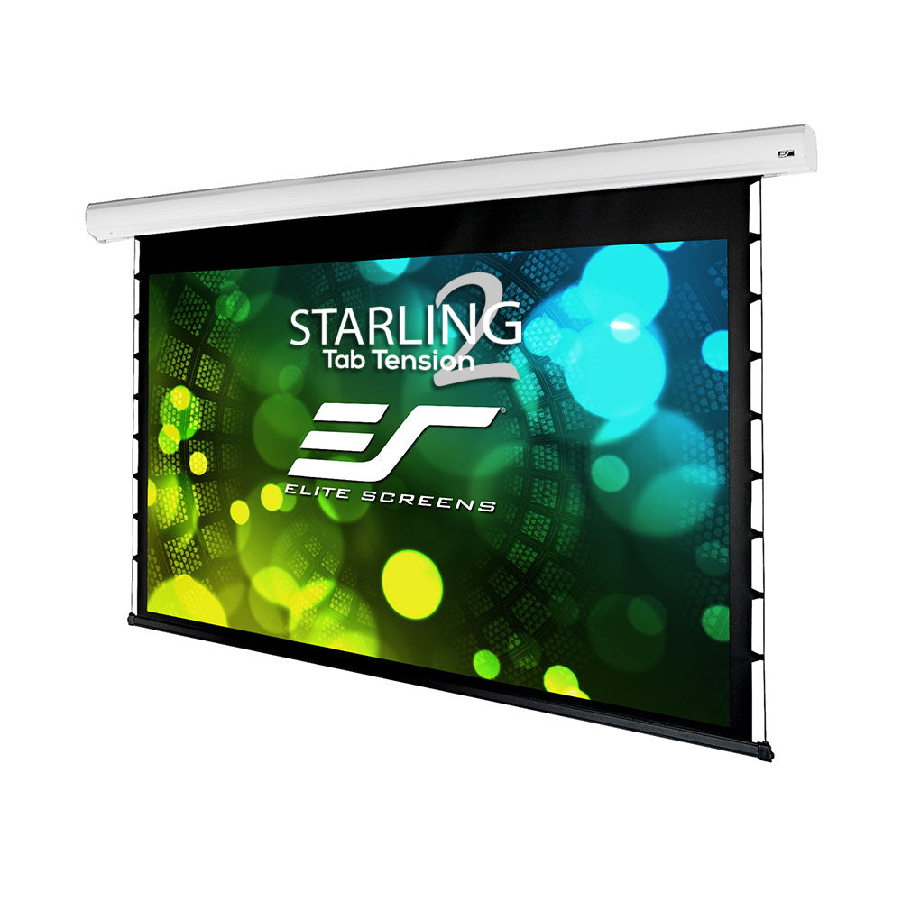 Elite Screens Starling 2 Tab Tension projector screen on a white background