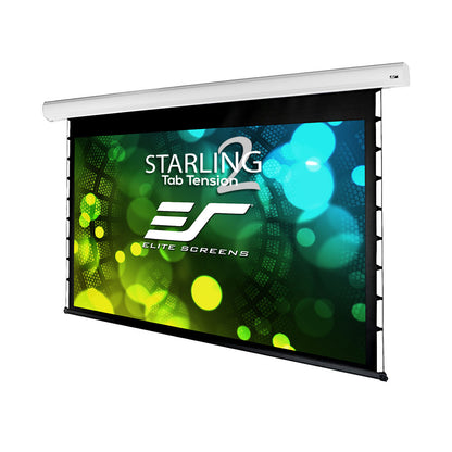 Elite Screens Starling 2 Tab Tension projector screen on a white background