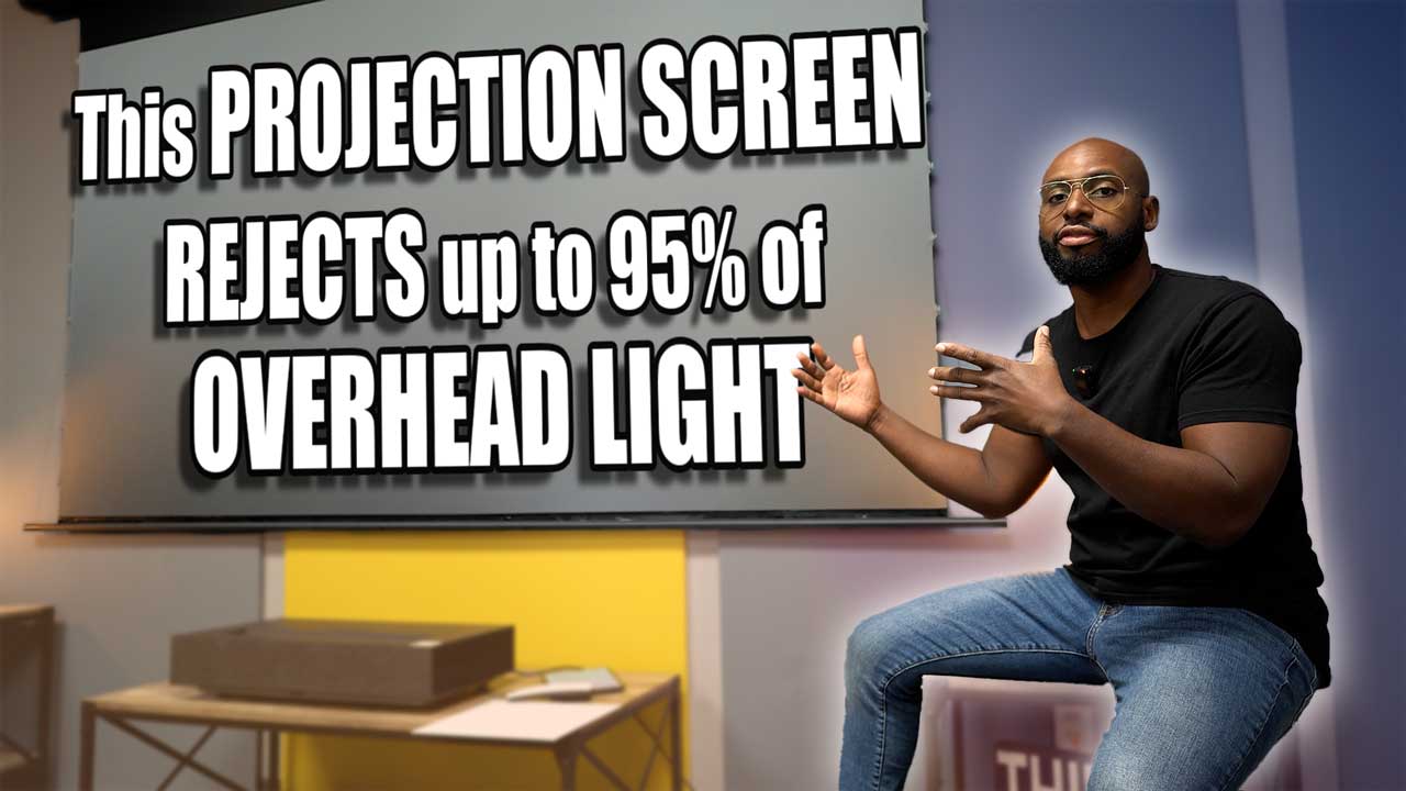 Starling Tab-Tension CLR® The projection screen rejects up to 95% of overhead light