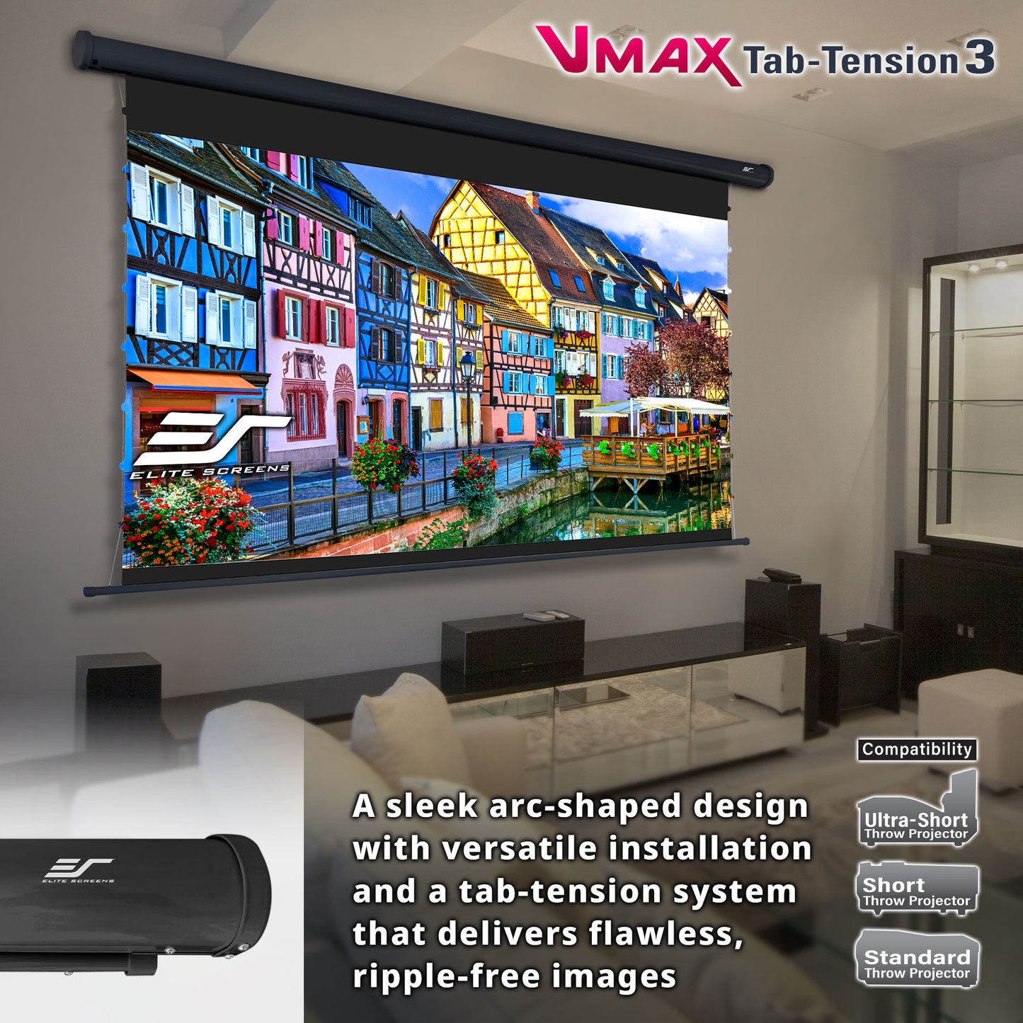[Elite Screens] VMAX Tab-Tension 3 Series - CineGrey