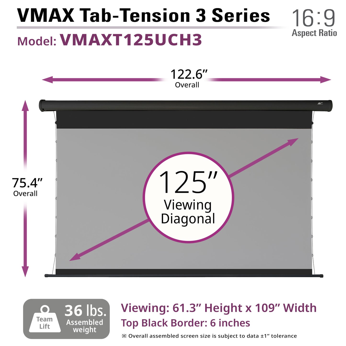 [Elite Screens] VMAX Tab-Tension 3 Series - CineGrey