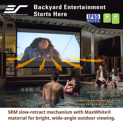 [Elite Screens] Yard Master Manual Series | Matte White (multi-layer weave) Projector Screen Material