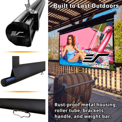 [Elite Screens] Yard Master Manual Series | Matte White (multi-layer weave) Projector Screen Material