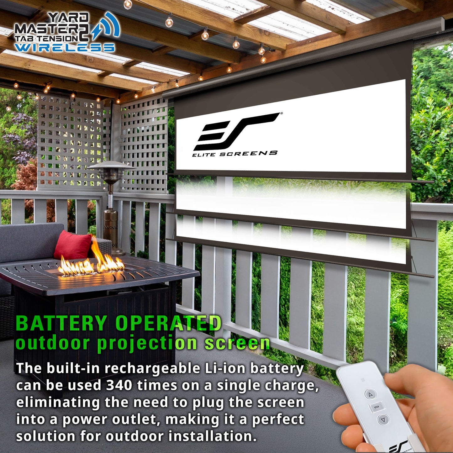 [Elite Screens] Yard Master Tab-Tension 2 Wireless - WraithVeil Dual