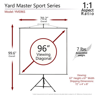 [Elite Screens] Yard Master Sport | ISF/GreenGuard Certified 2-Way Ultra-Light-Weight Portable Projection
