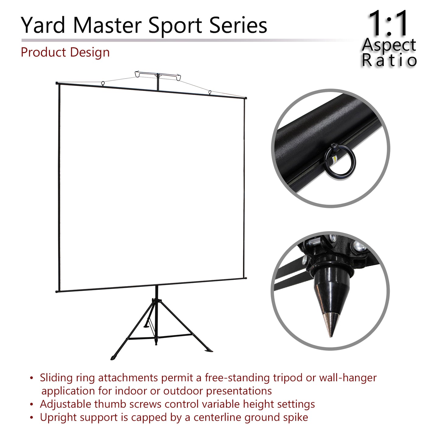 [Elite Screens] Yard Master Sport | ISF/GreenGuard Certified 2-Way Ultra-Light-Weight Portable Projection