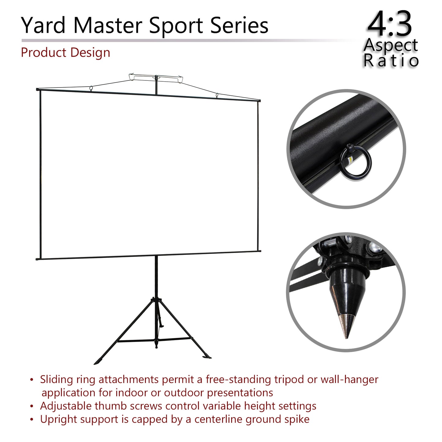 [Elite Screens] Yard Master Sport | ISF/GreenGuard Certified 2-Way Ultra-Light-Weight Portable Projection