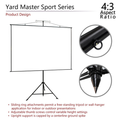 [Elite Screens] Yard Master Sport | ISF/GreenGuard Certified 2-Way Ultra-Light-Weight Portable Projection