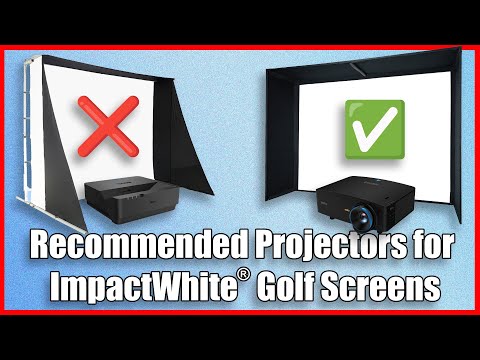 Two Golf simulation screens on a blue background, one with an X mark and one with a check mark